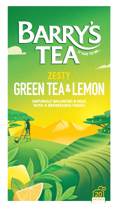 GREEN TEA WITH LEMON 20 STRING & TAG TEABAGS